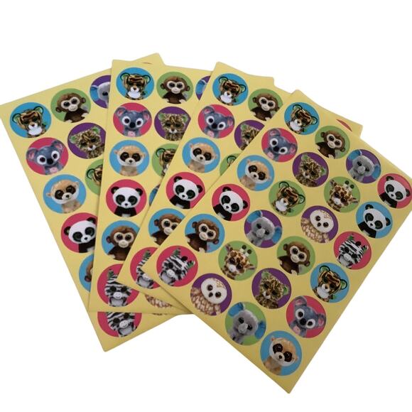 Vintage TY Beanie Boo Stickers Sheets - Set of 4 Sheets - 96 Stickers Total - Picture 1 of 3